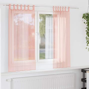 vidaXL Gordijnen met lussen 2 st 140x175 cm roze, Verzenden, Nieuw, Roze
