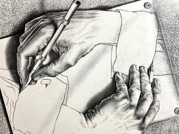 MC Escher (1898-1972) - Drawing Hands (1948) - Jaren 2000