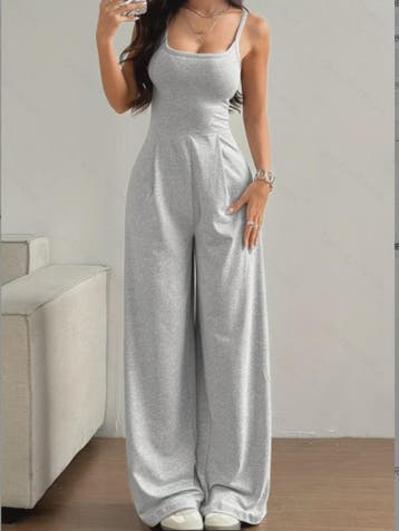 Dames Casual Halter Jumpsuit met Wijde Pijpen - Mouwloos & R, Verzenden, Nieuw