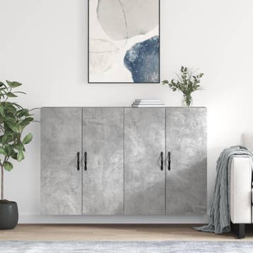 vidaXL Hangkasten 2 st bewerkt hout betongrijs, Minder dan 50 cm, Verzenden, Nieuw, Minder dan 100 cm