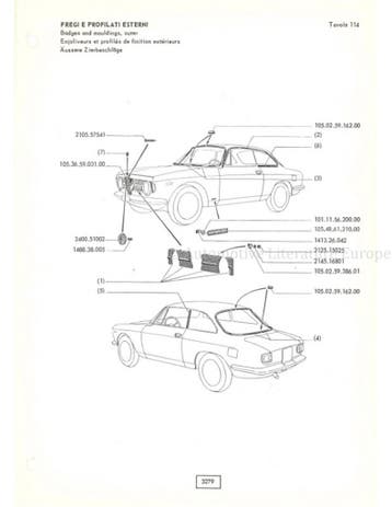 1970 ALFA ROMEO GT JUNIOR 1300 ONDERDELENBOEK ENGELS