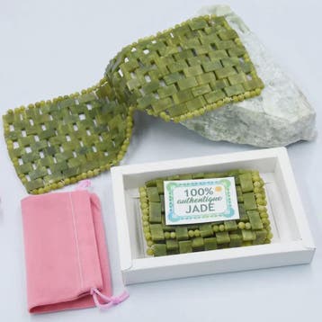 Natuurlijke Jade Roller & Gua Sha Set met Oogmasker - Gezich, Verzenden, Nieuw