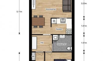 Te Huur 2 Kamer Appartement Vliestroom In Alphen aan den Rij, Huizen en Kamers, Huizen te huur, Direct bij eigenaar, Alphen aan den Rijn