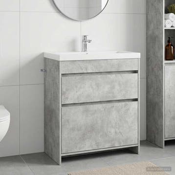 vidaXL Badkamer onder wastafel kast Betongrijs 78,5 x 37,5 x, Verzenden, Nieuw