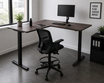 NIEUW Deluxe elektrisch zit-sta hoekbureau | 180x180 cm, Huis en Inrichting, Ophalen of Verzenden, Nieuw