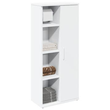 vidaXL Badkamerkast met rolhouder 39x22x90 cm wit, Verzenden, Nieuw, (Half)hoge kast