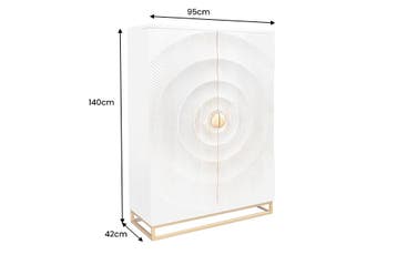 Barkast GOLDEN SUNSET 140cm 3D mangohout wit handgemaakt -, Ophalen of Verzenden, Nieuw