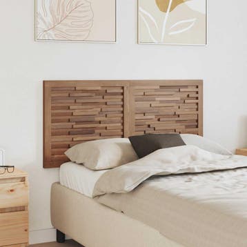 vidaXL Bed Hoofdbord Naturel Massief Teakhout, Huis en Inrichting, Slaapkamer | Bedden, Verzenden, Nieuw, Bruin, Hout