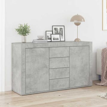 vidaXL Dressoir Beton Grijs 120 x 36 x 69 cm Bewerkt hout, Huis en Inrichting, Kasten | Dressoirs, Verzenden, Nieuw, Overige houtsoorten