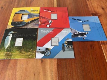 Nederland - 5 zilveren postzegels, Postzegels en Munten, Postzegels | Nederland, Gestempeld