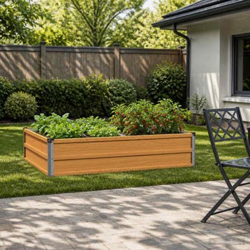 vidaXL Verhoogd Tuinbed Naturel 100 x 80 x 24 cm koudgewalst, Minder dan 30 cm, Verzenden, Nieuw, Metaal