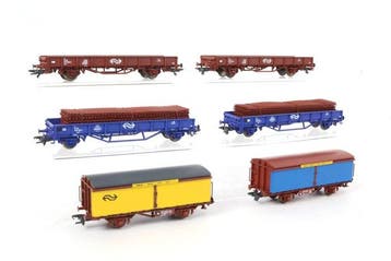 Roco H0 - Modeltrein goederenwagon (6) - Zes Nederlandse, Hobby en Vrije tijd, Modeltreinen | H0, Nieuw