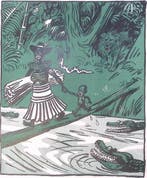 Spotprent Adolf Hitler als boeman in de voormalige koloni..., Verzenden