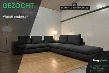 GEZOCHT: Minotti Andersen — Direct Inkoop, Ophalen of Verzenden, Nieuw, Design Bank Bankstel Zetel Minotti