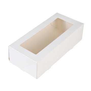Taartdoos Slof met venster 25x10x9cm. Wit 50st, Verzenden, Nieuw