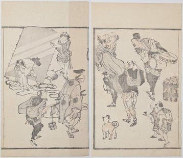 Leerling van Hokusai · Hokkei Manga · Edo-schetsboekpaginas
