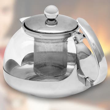 Theepot Glas 1,2L met RVS Filter (Keuken hulpmiddelen), Verzenden, Nieuw