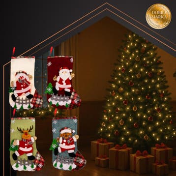 Ruhhy kerstsokken set 4 stuks – decoratieve sokken met ke., Diversen, Ophalen of Verzenden, Nieuw