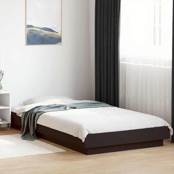 vidaXL Bedframe bewerkt hout zwart 90x190 cm, 90 cm, Eenpersoons, Verzenden, Zwart