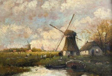 Nederlandse school (XX) - Molenlandschap