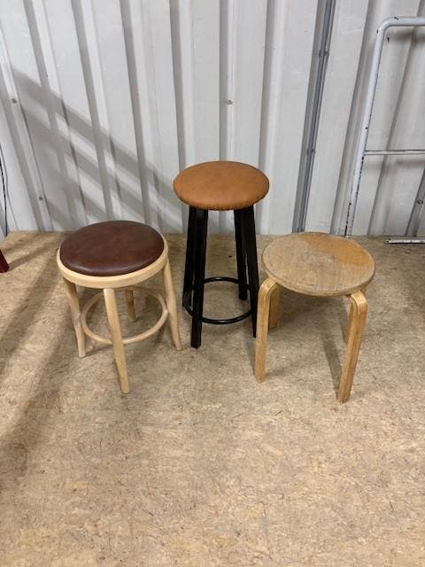 Set Lage Krukken (3 stuks) Vintage/Café, Huis en Inrichting, Stoelen, Ophalen