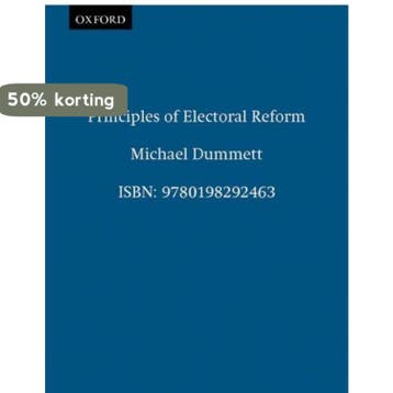 Principles of Electoral Reform - Dummett 9780198292463, Verzenden, Gelezen, Dummett