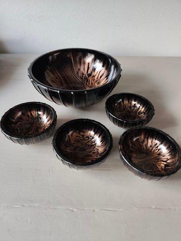Set kommen (5) - Muranoglas - Set glazen kommen