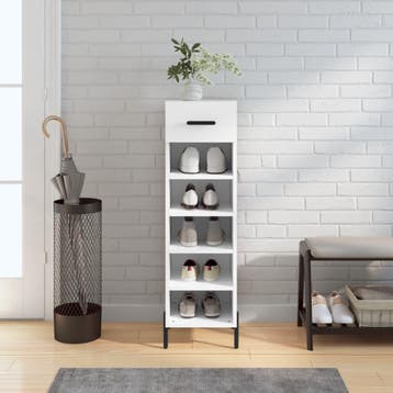 vidaXL Schoenenkast 30x35x105 cm bewerkt hout wit, Verzenden, Nieuw