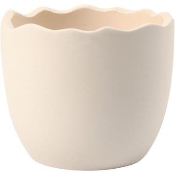 Bloempot, H: 6,3 cm, d 7,5 cm, wit, 24 stuk/ 1 doos, Nieuw