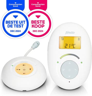 Alecto DBX120 - Full Eco DECT Babyfoon - Wit, Verzenden, Zo goed als nieuw