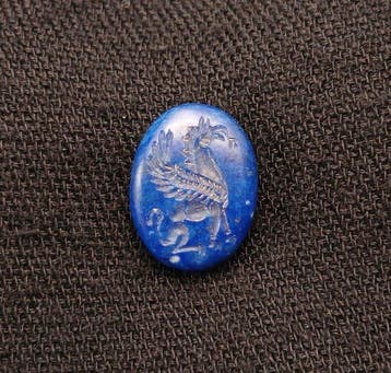Replica van het oude Sassanidische lapis lazuli Intaglio, Verzamelen