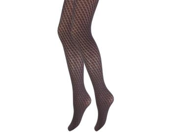 Fashion panty met wafelmotief - Mokka, Kleding | Dames, Verzenden, Nieuw