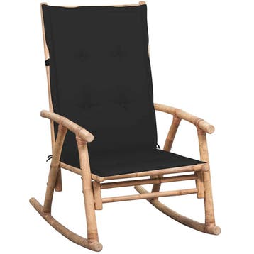 vidaXL Schommelstoel met kussen bamboe, Tuin en Terras, Verzenden, Nieuw, Hout