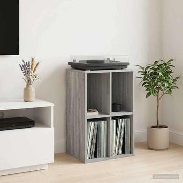 vidaXL Platenkast Grijs Sonoma 44,5 x 36,5 x 74,5 cm Bewerkt, Huis en Inrichting, Verzenden, Nieuw