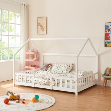 [en.casa] Kinderbed Sisimiut met uitvalbeveiliging en matras, Verzenden, Nieuw