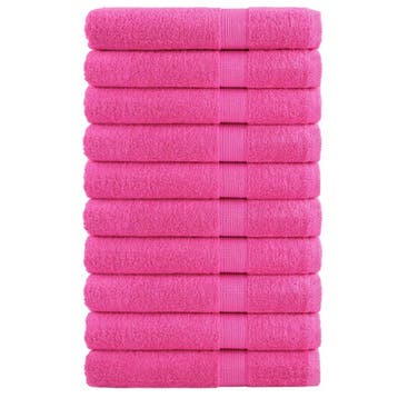 vidaXL Handdoeken SOLUND 10 st 600 g/m² 100x200 cm roze, Verzenden, Nieuw, Roze