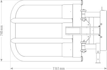 Ronde Balenklem met 1 hydraulische cilinder
