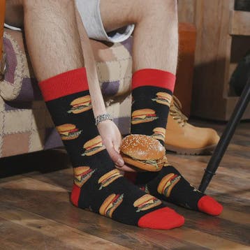 Grappige Herensokken met Unieke Prints: Alien, Food, Burger,, Verzenden, Nieuw