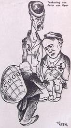 Spotprent met Deckers en Beerenbrouck (lijst optie, Lithos), Verzenden