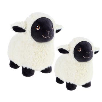 Keel Toys schapen knuffels set - pluche - wit - 18 en 25 cm, Verzenden, Nieuw