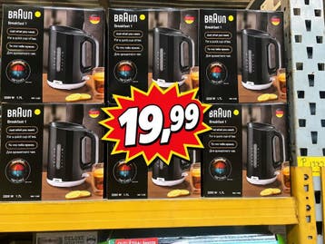 Braun Waterkoker WK1100BK 1,7 L 2200W Zwart Plastic 2200 W 1, Witgoed en Apparatuur, Ophalen of Verzenden, Nieuw