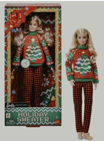 Mattel - Barbiepop Barbie Holiday Sweater With Long Blonde