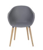 Swan dining kuipstoel grijs kunststof, Tuin en Terras, Ophalen of Verzenden, Nieuw, Kunststof