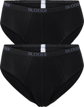 sloggi - Maat M - men Basic Heren Midi slip - 2-pack - Zwart, Verzenden