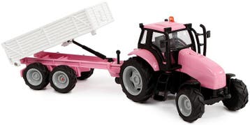 Tractor met aanhanger speelgoed roz van €9,99 voor €5,00, Ophalen of Verzenden, Nieuw