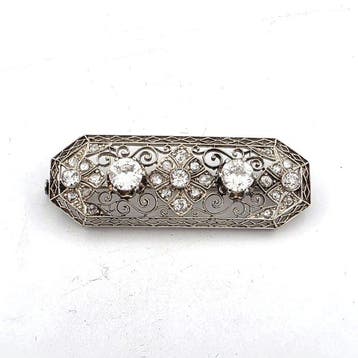 Broche - 18 karaat Witgoud - 2.50ct. tw. Diamant