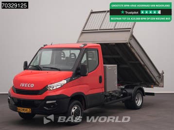 Iveco Daily 35C12 Kipper met Kist Dubbellucht 3,5t Trekhaak, Gebruikt, Euro 6, Iveco, Leder
