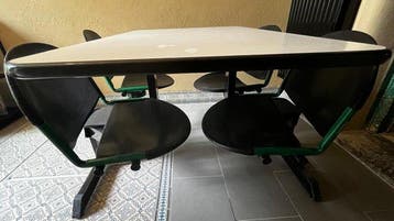 Tafel - Aluminium, Chroom, Hout, IJzer - Vintage binnentafel