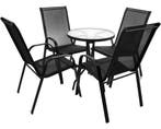 Stoelen Tuin 4x | Zwart | OP=OP, Tuin en Terras, Ophalen of Verzenden, Nieuw, Metaal, Stapelbaar