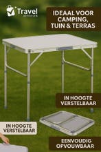 Inklapbare campingtafel  in hoogte Verstelbaar (75x55 cm), Caravans en Kamperen, Kampeermeubelen, Verzenden, Nieuw, Campingtafel
